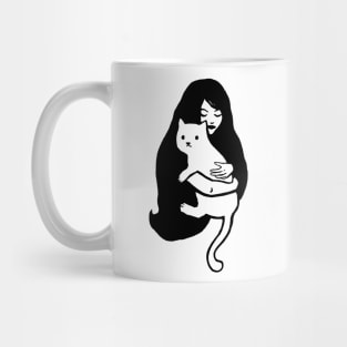 A girl and her cat Mug